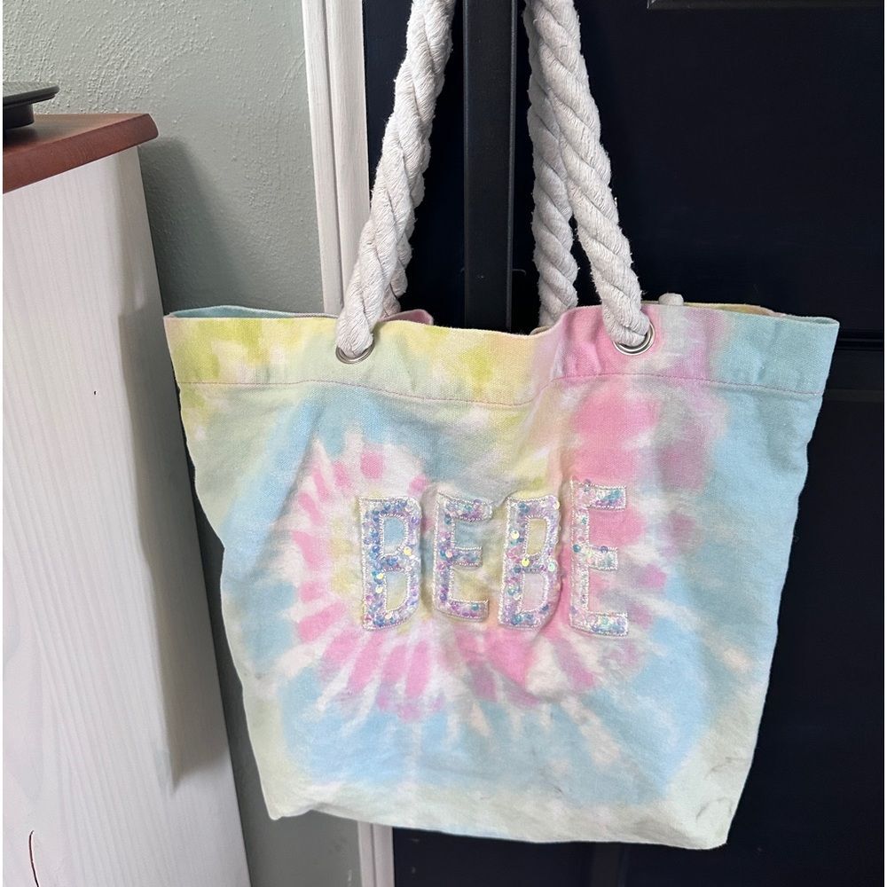 Bebe Tie Dye Knot Rope Beach Bag